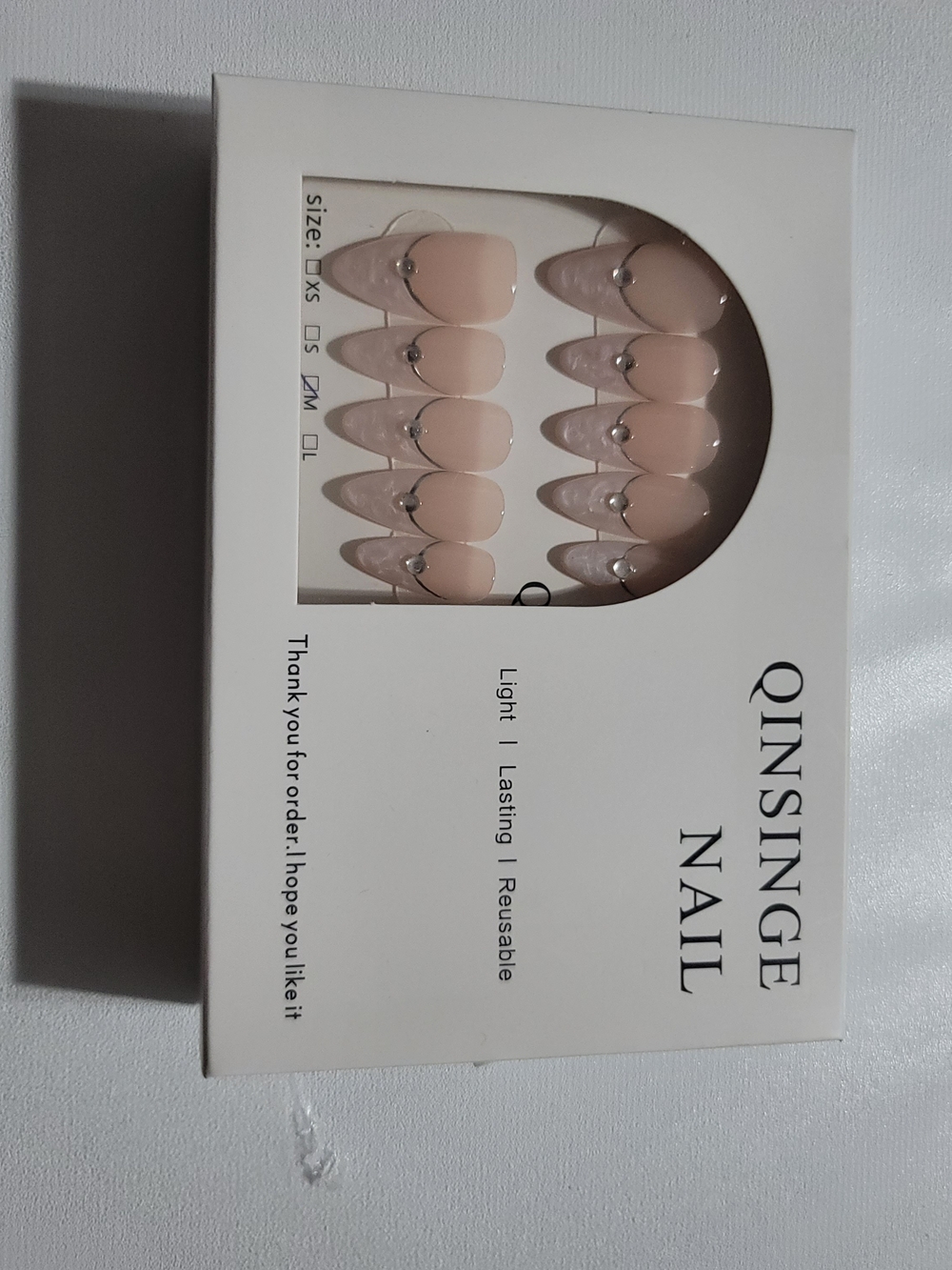 QINSINGE Nail Press-On Set in Nude Pink